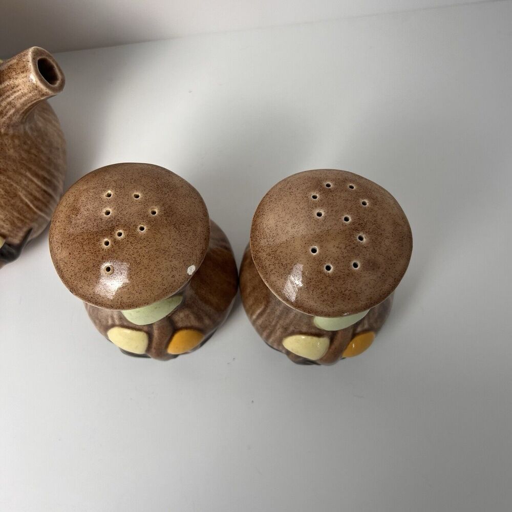 VTG Arnel's Mushroom Teapot Dark Lid Salt & Pepper Shaker Set Ceramic - Picture 5 of 16